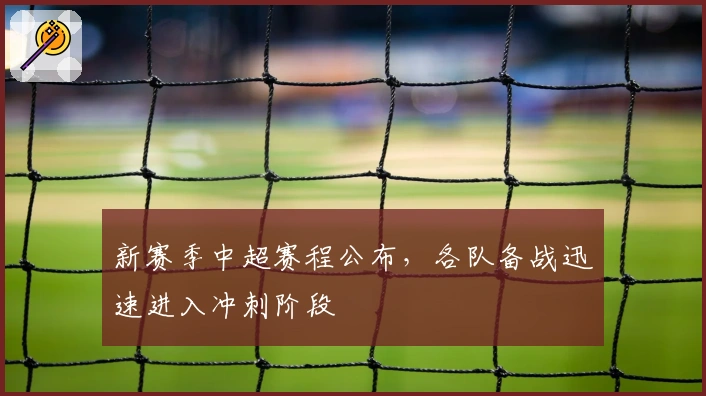 新赛季中超赛程公布，各队备战迅速进入冲刺阶段